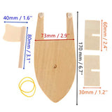 MIAO JIN 4 Pack DIY Wooden Sailboat Band Paddle Boat Paint and Decorate Wooden Sailboat Craft Kits