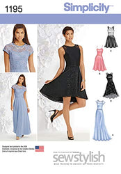 Simplicity 1195 Women's Evening, Special Occasion, and Cocktail Dress Sewing Pattern, Sizes 4-12