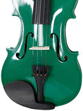 Acoustic Violin 4/4 Full Size Fiddle with Bow Rosin Carrying Case Solid Wood Instrument for Beginner Adult Boys Girls Children Kids (Green)