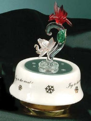 StealStreet SS-UG-PA-4642 White Magnolia Flower with Red Cardinal Bird Music Trinket Box Decor