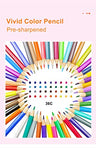 SIVEGODE Erasable Colored Pencils Presharpened for Kids&Adults Drawing, Sketching& Painting on Coloring Books,36 Counts Packed in PS Tube