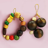 BcPowr 215g Mixed Beads Assorted Color Round and Different Sizes Wood Beads，Large Hole Round Wood