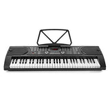 Hamzer 61-Key Portable Electronic Keyboard Piano with Stand, Stool, Headphones, Microphone & Sticker Sheet