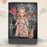 A Leaf 23cm BJD Doll Removable Joints W/Makeup with Clothes and Shoes 1/8 Doll Birthday Gift Toy for Toddler Girls, Gift Boxed (Color : A)