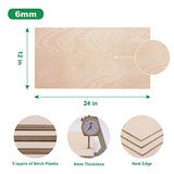Consmos Baltic Birch Plywood 6mm 1/4" x 12" x 24" Craft Wood, Pack of 5 B/BB Grade Baltic Birch Sheets, Perfect for DIY Projects, Painting, Drawing, Laser, Wood Engraving, Wood Burning and CNC Cutting