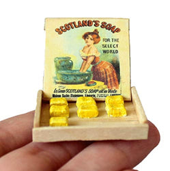Miniature Dollhouse Soap Display. Soap in the Box Bathroom Haberdashery Shop Prop