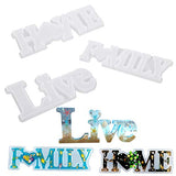 Taicanon Live Family Home Silicone Resin Molds Set Resin Word Sign Molds Casting for DIY Molds to Indoor/Home Decor Table Wall Art/Wall Hanging Decorations(Group 2)