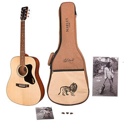 Marley X Guild Guitars A-20 Acoustic Guitar with Picks, Song Booklet, Poster, and Custom Gig Bag made of Premium Recycled Nylon - Inspired by Bob's At-Home Songwriting Guitar in Kingston Jamaica