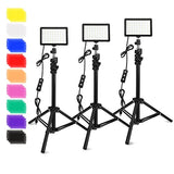 3 Packs 70 LED Video Light with Adjustable Tripod Stand / Color Filters, Obeamiu 5600K USB Studio Lighting Kit for Tablet / Low Angle Shooting, Collection Portrait YouTube Photography