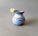 Miniature Bud Vase Flower Decor for New Mothers Day Ceramic Pottery Small Cornflower Blue Pot 2 in