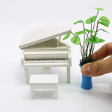 1:18 Scale Cool Beans Boutique Miniature Dollhouse Musical Instrument DIY Kit – White Grand Piano (Assembly Required) – 1:18 Scale DH-HD18-1181021 White Grand Piano