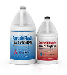Pourable Plastic Clear Casting Resin 1.5 Gallon Kit, Deep Pours Up to 2" Thick For River Tables, Jewelry, Figurines