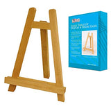 U.S. Art Supply Artists 8"x8" Stretched Canvas & 10-1/2" Natural Easel Set Painting Craft Drawing - Set Contains: 6 Canvases & 6 Easels