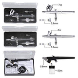 SAGUD Airbrush Kit with Compressor, Air Brush compressor with 3 Professional Air brushes for Painting,Gravity Feed and Siphon Feed Airbrush Gun for Cake, Nails, Body Art,Hobby.