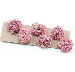 Creative Accents Dollhouse Miniature Set of 6 Landscaping Bushes w/Pink Flowers