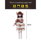 MCJL 23.6 Inch BJD Doll,19 Joint Dolls, Wedding Princess, Outfit Shoes Wig Hair Can Sit Up Dress Up Girl Toy Gift Box Set for Gifts Over 3