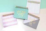 Eccolo Dayna Lee Collection Spiral Planner Pad, Notes and to-Do List, Gray,"Check it Off", 5x7"