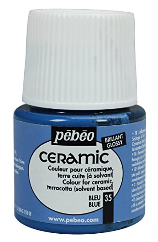 Pebeo Ceramic Enamel Effect Paint, 45 mL, Blue