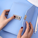 CAGIE Diary with Lock Combination Digital, Lockable Secrets Journal, 224 Pages Thick Refillable Locked Diary, 5.9 x 7.9 Inch Blue Locking Notebook for Adults Women