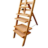 US Art Supply Paint Station Multi-Function Wooden Studio Easel, Comes with 4 removable shelves,