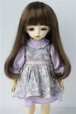 Wigs Only JD319 6-7inch 16-18CM 1/6 YOSD Wigs Synthetic Mohair Long Slight Curly BJD Hair (Medium Brown)