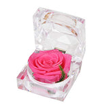 Handmade Preserved Fresh Flower Rose with Acrylic Crystal Ring Box ，a Gifts for