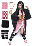 Miccostumes Womens Girls Kimono Cosplay Costume with Bamboo (M, Multicolored)