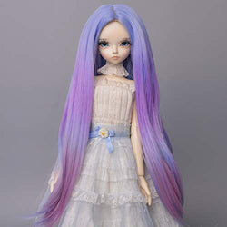 MUZI Wig 1/4 Bjd Hair High Temperature Long Gray Straight and Curly Bjd Wig SD for BJD Doll (01)