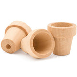 Craft Flower Pot -1-1/2 inches Tall and 1-5/8 inch Wide at Opening -12 Pack - Unfinished Wood