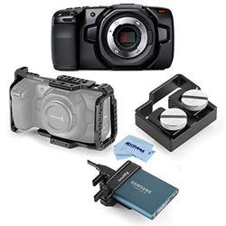 Blackmagic Design BMPCC Pocket Cinema Camera 4K - Bundle with SmallRig HDMI and USB-C Cable Clamp, SmallRig Mount, SmallRig Camera Cage