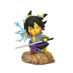 Sasuke Cosplay Pikachu Action Figure Naruto Cosplay Pokemon Figurine Anime Toy Collectibles Statue Gift (Sasuke)