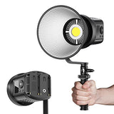 RaLeno 80W LED Studio Video Light, with Efficient Cooling Fan Continuous Lighting 5600K CRI 95+ Brightness Adjustable Bowens Mount for Video Recording Photography Outdoor Shooting YouTube Interview