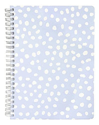 Steel Mill & Co Cute Mini Spiral Notebook, 8.25" x 6.25" Journal with Durable Hardcover and 160 Lined Pages, Light Blue Dots