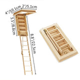 Odoria 1/12 Miniature Folding Attic Stairs Dollhouse Furniture Accessories