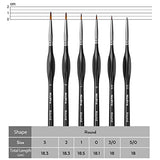 Nicpro 6 PCS Small Detail Paint Brush Set, Hobby Art Professional Thin Miniature Round Fine Tip Paint Brushes for Watercolor Oil Acrylic, Craft Scale Models Rock Painting Paint by Number Warhammer 40k