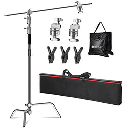 LOMTAP C Stand Light Stand Photography Heavy Duty 10.8ft/330cm Metal Adjustable Century Stand 4.1ft/128cm Holding Boom Arm for Softbox and Monolight