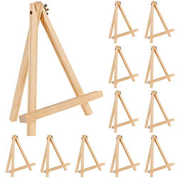 Jekkis 9 Inches Tall Wood Easels Set of 12 Tabletop Display Easels, Art Craft Painting Easel Stand for Kids Artist Adults Students
