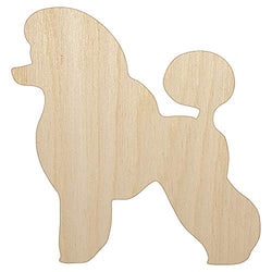 Miniature Poodle Dog Solid Unfinished Wood Shape Piece Cutout for DIY Craft Projects - 1/8 Inch Thick - 4.70 Inch Size