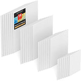 Arteza Premium Canvas Panels Multi-Pack, White Blank 5x7, 8x10, 9x12, 11x14 Inch, Set of 28, 100% Cotton, 12.3 oz Primed, 7 oz Unprimed, Acid-Free, for Acrylic & Oil Painting