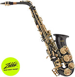Mendini by Cecilio Eb Alto Sax w/Tuner, Case, Mouthpiece, 10 Reeds, Pocketbook and 1 Year Warranty, MAS-BK Black Lacquer E Flat Saxophone