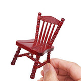 BARMI 1/12 Wooden Vintage Chair Model Craft Miniature Doll House Furniture Decoration,Perfect DIY Dollhouse Toy Gift Set