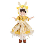 LoveinDIY 14.2 Inch BJD American Doll with Cloth Dress Up Girl Figure for DIY Customizing - Dragon