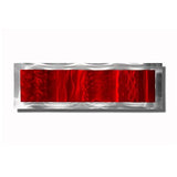 Statements2000 Vivacious Red & Silver Jewel Tone Modern Accent With Abstract Wave Etchings - Metal Wall Art - Contemporary Home Decor, Metallic Wall Accent - Inner Fire 2 by Jon Allen