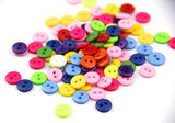 RayLineDo One Pack of 150 Mixed Bright Candy Color Plain Round 4 Holes Resin Buttons for Crafting