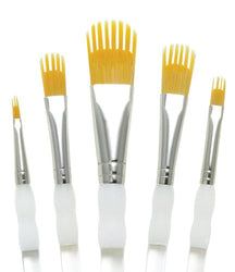 Aqualon RAQUA-201 Royal and Langnickel Wisp Short Handle Paint Brush Set, Filbert, 5-Piece