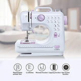 Kytree® Beginner Electric Overlock Sewing Machine,12 Stitches 2 Speeds with Foot Pedal Small Household Portable mini sewing machine For Fabric, Clothing, Childrens Cloth,Family Travel Use