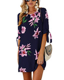 YOINS Womens Summer Crew Neck Mini Dresses Half Sleeves Sundresses Causal Tunic Dress