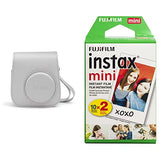 Fujifilm Instax Mini 11 Case - Ice White, Model Number: 600021506 & Instax Mini Instant Film Twin Pack (White)