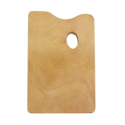 Healifty Wooden Paint Palette Square Oil Painting Palette with Thumb Hole for Acrylic Watercolor Oil and Gouache Paint