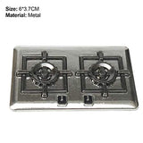 BARMI 1:12 Dollhouse Gas Stove Compact Decorative Metal Mini Miniature Kitchen Double Range for Decorating,Perfect DIY Dollhouse Toy Gift Set A